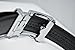 Classic Men's Leather Ratchet Click Belt - Brushed Silver Buckle w/ Double Stitched Black Leather Belt (Trim to Fit: Up to 45'' Waist)