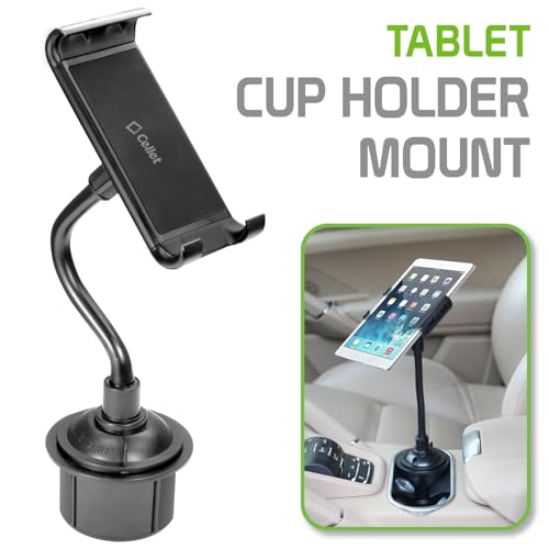 Cellet Multi-Angle Cup Holder Mount: Secure Grip for Your Tablet or Smartphone with 360-Degree Compatible for Apple iPad Pro iPhone 15 14 13 Pro Max Mini SE Galaxy S23 S22 S21 Google Pixel 8 Pro