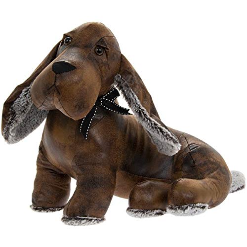Lesser & Pavey Faux Leather Sitting Dachshund Sausage Dog Doorstop