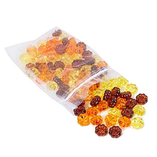 AiFanS Acrylic Pumkin for Thanksgiving Decoration,Table Scatter or Vase Fillers(Yellow,Orange,Brown,1 Inch,90 Piece) - Thumbnail 5