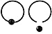 Forbidden Body Jewelry Captive Bead Piercing Hoop Black Surgical Steel 18g 12mm (2pcs)