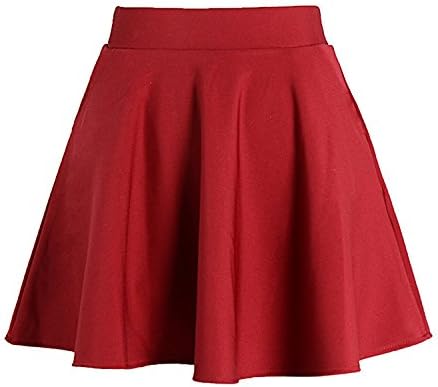 Neeson Womens Basic Versatile Stretchy Flared Short Skater Skirt