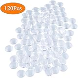 HAUTOCO 120 Pieces Transparent Glass Dome Cabochons Round Cabochons Tiles, Non-calibrated Round 1 inch/25mm for Craft Cameo Pendants Photo Jewelry Necklaces