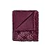 Beautyrest Brushed Long Fur Electric Throw Blanket Ogee Pattern Warm and Soft Heated Wrap with Auto Shutoff, 50 in x 60 in, Burgundy