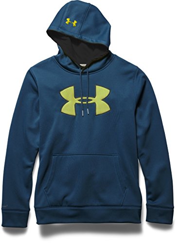Under Armour Men's Storm Armour Fleece Big Logo Hoodie, Petrol Blue /Sunbleached, Small