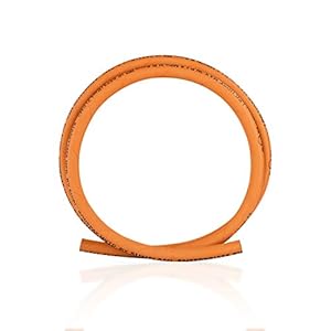 Sunflame 1.5M LPG Rubber Hose Pipe with Reinforced Steel Wire, ISI Certified (Orange)