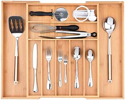 Amazon Com Baroget Premium Bamboo Kitchen Drawer Organizer