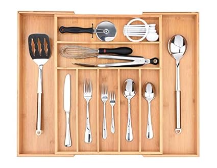 Buy Baroget Premium Bamboo Kitchen Drawer Organizer Expandable