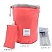 Waterproof Travel Bag Makeup bag Cosmetic Bag Travel Kit Organizer Bathroom Storage Cosmetic Bag Carry Case Toiletry Bag Multifunctional bucket toiletry bag(red)