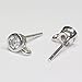 1 Pair Sterling Silver 4mm Earring Posts Ear Studs with Loop Simulated Diamond Earnut Backs for Earrings Jewelry Making SS32
