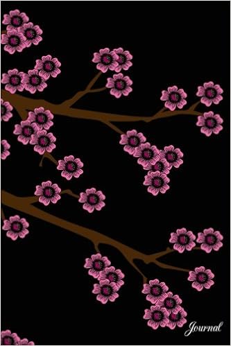 Amazon Com Journal Black Pink Cherry Blossoms Notebook