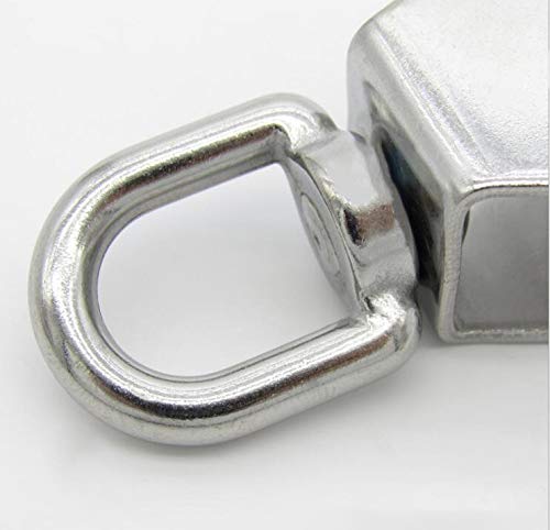 TripleLife 25MM Single Pulley Block in 304 Stainless Steel M25 Single Wheel Swivel Pulley Roller Loading 150kg – Silver 2Pcs - Thumbnail 3