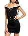 Zeagoo Women's Off Shoulder Lace Up Mini Dress Bodycon Club Party Dresses