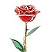 ZJchao 24K Gold Rose for Her, Dipped Gold Rose Love Real Golden Plated Preserved Eternal Flower with Rose Stand Present for Wife/Girlfriend/Couple (Orange#3)