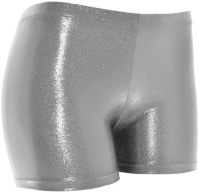 Spandex Shorts, 3" Inseam, Silver Sparkle, Small