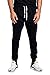 PROGO USA Men's Joggers Sweatpants Basic Fleece Marled Jogger Pant Elastic Waist (Small, Black (Slanted Pocket))