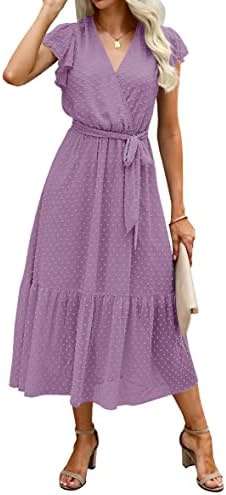 berrygo women's boho v neck ruffle floral wrap maxi dress BerryGo Women's Velvet V Neck Wrap Semi Formal Dress Cocktail Party Maxi  Dress for Wedding Guest, Y-velvet Plus-floral Print-green(faux Wrap), 16  Plus: Buy Online at Best Price in UAE