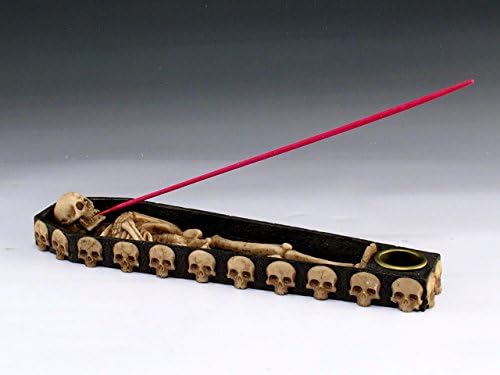 Skeleton Incense Burner Holder Collector Halloween Gift, Resin