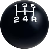 DEWHEL Black/White Inlay Sphere Aluminum 200 Grams Weighted Manual Shift Knob 5 Speed Short Throw Shifter M12x1.25 M10x1.5 M10x1.25 M8x1.25