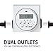 Comforday™ 7-Day Programmable Digital Timer, Use Indoor and Outdoor with Dual Outlets