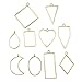 JETEHO Open Bezels Charms Pendant with 10 Styles Blank Frame Pendant Open Back Bezel Pendant Blanks for UV Resin Crafts/Jewelry Making(Zinc Alloy, Gold&Silver)