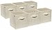 Foldable Cloth Storage Cubes 6-Pack By Deneve - Best Fabric Basket Bins Shelves - Beige Home Decorative Shelf Cubby Containers Drawer Replacements