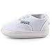 Huluwa Baby Shoes Non-slip First Walking Shoes, Rubber Sole Canvas Shoes for Baby Boys Girls, Safe and Comfort, White