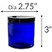 8 oz Cobalt Blue PET Plastic Jar with Black Smooth Lids (8 pack)