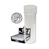 (10) BCW Brand Round Clear Plastic (Dime) Size Coin Storage Tube Holders with Screw on Lid