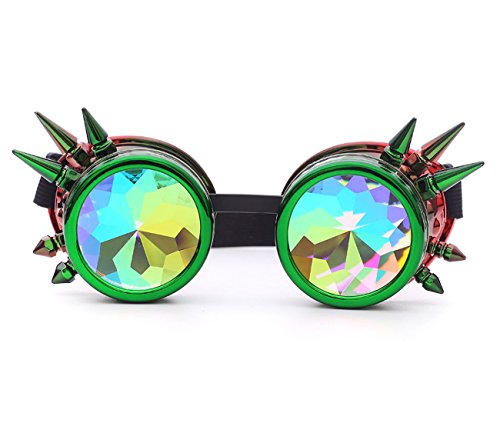 Careonline Vintage STEAMPUNK GOGGLES&Glasses Bling Lens Rustic Goth COSPLAY PARTY Rivets