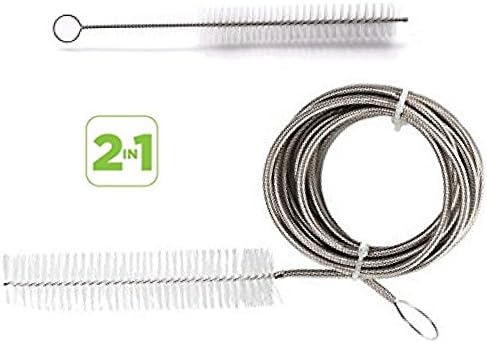 CPAP Tube Cleaning Brush 6.5ft Includes BONUS Handy Brush - Set- Keep Your CPAP Tubing Clean And Bacterial Free For A Healthier Breathing - Suitable For 22mm Diameter Hoses, Cleans Tubes up to 13ft