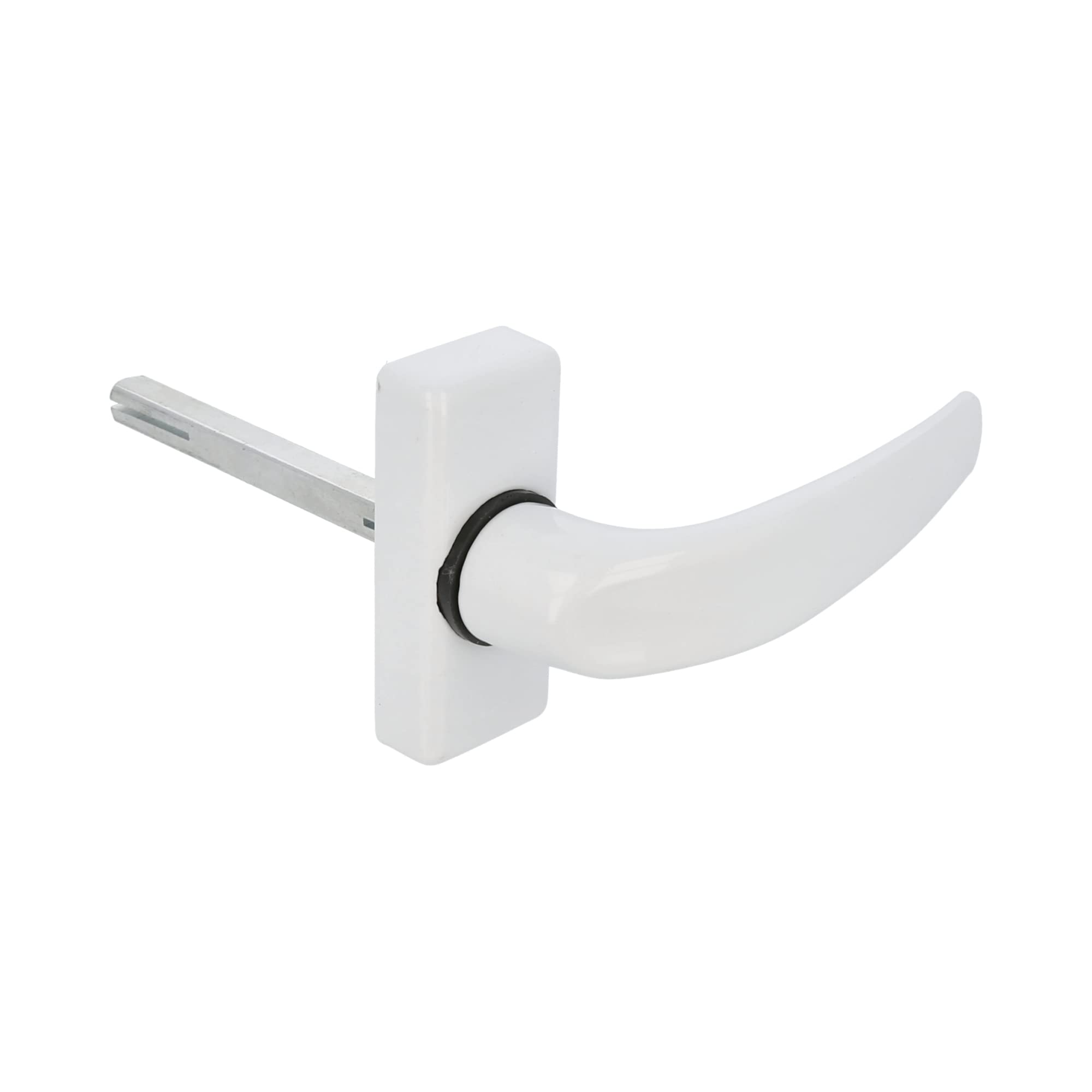Amig - Delta Rosette Door Handle | 121 x 72 mm | 8 mm Square | Elegant and Simple Design | Ergonomic Grip Handle | White Aluminium