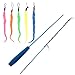 Aigou Cat Wand with Teaser Toys, Long Dangler Stick Fishing Rod with 5 Pieces Fun Teaser and Bell Refill Pack for Cat and Kitten (Blue)