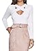 Nextgale Women's Crisscross Cut out Long Sleeve Shirt Crop Top