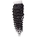 UNice Hair Icenu Series 8A Brazilian Deep Wave Virgin Hair 3 Bundles with 4x4 Lace Closure 100% Unprocessed Human Hair Extensions Weave Natural Color (16 18 20+14, Closure)