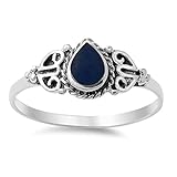 Vintage Celtic Simulated Black Onyx Promise Ring New .925 Sterling Silver Band Size 10 (RNG14146-10)