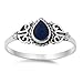 Vintage Celtic Simulated Black Onyx Promise Ring New .925 Sterling Silver Band Size 8