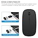 Rechargeable Wireless Mouse, Topist 2.4Ghz Slim Noiseless Mute Silent Click Optical Mouse Mice with USB Receiver Type C for Laptop, Desktop, Tablet, Notebook, PC, Computer, MacBook - Black