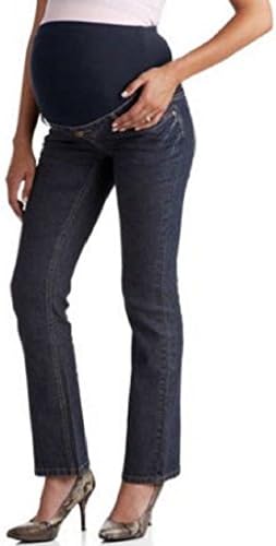 Planet Motherhood Maternity Full Panel 5-Pocket Bootcut Jeans, Large, Rinse