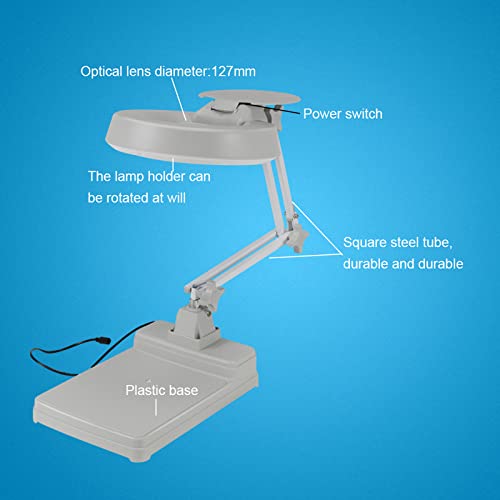 YIFANFENGSHUN Magnifying Glass Lamp, 10X LED Desk Lamp Magnifier, Table