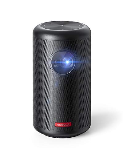 Anker Nebula Capsule Max, Pint-Sized Wi-Fi Mini Projector, 200 ANSI Lumen Portable Projector, 8W Speaker, Movie Projector, 100 Inch Picture, 4-Hour Video Playtime, Outdoor Projector (Renewed)