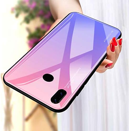 HNSYDS Gradient Tempered Glass Case For Xiaomi Redmi Note 7 5 6 Pro Pocophone F1 Mi8 Mi A2 Lite 6X 5X A1 Mi9 SE Cover Protective Fundas Phone case (Color : Pink, Size : 6A)