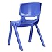 Flash Furniture Blue Plastic Stackable School Chair with 15.5'' Seat Height