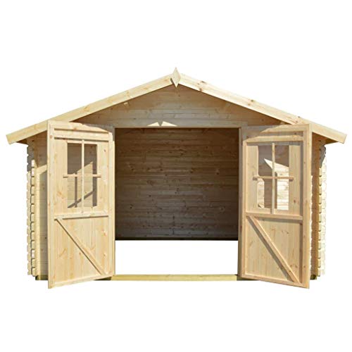 Tidyard Chalet Jardin | Abri de Jardin | Abri de Stockage | Cabane de Jardin en Bois Massif 34 mm 4 x 3 m