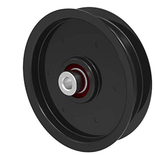 Phoenix Mfg. Flat Idler Pulley, 4'' Flat Diameter, 3/8" Bore, Steel on