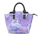 Purple Paint Marble Womens fashion Handbags