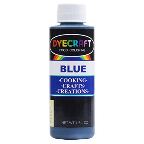 DyeCraft Blue Food Coloring (LARGE 4 oz Bottle) Odorless, Tasteless, Edible - Perfect for Baking, Cooking, Arts & Crafts, Decorations and More
