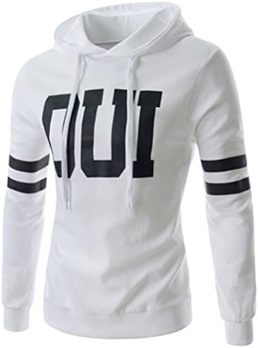 Allonly Men's Casual Printed Hooded Long Sleeve Slim Fit Pullover Hooodie