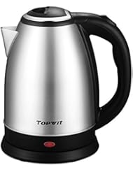 Topwit Electric Kettle Water Heater Boiler, 2 Liter Stainless Steel Coffee Kettle & Tea Pot, Water Warmer Cordless with Fast Boil, Auto Shut-Off & Boil Dry Protection, Upgraded