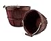 Cornucopia Brands Round Wooden Baskets (2-Pack, Dark Brown); Wood Fruit Buckets w/Handle, Gallon Capacity